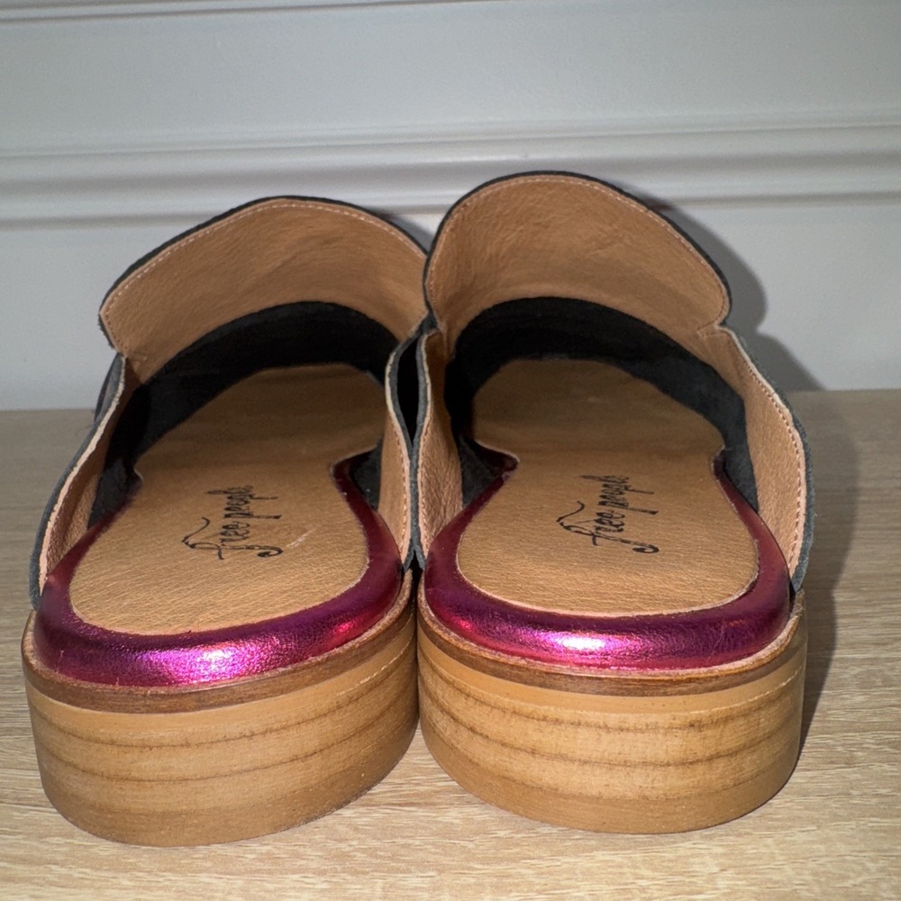 Free People Women's Metallic Pink Magenta At Ease Loafer Mule EU 41 US 20.5 NWOB - Picture 7 of 10